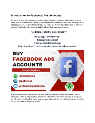 Buy Facebook Ads Accounts – Verified _ Aged FB Ads Accounts for Sale