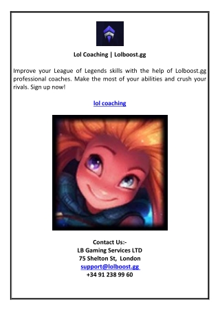 Lol Coaching | Lolboost.gg