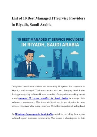 List of 10 Best Managed IT Service Providers in Riyadh