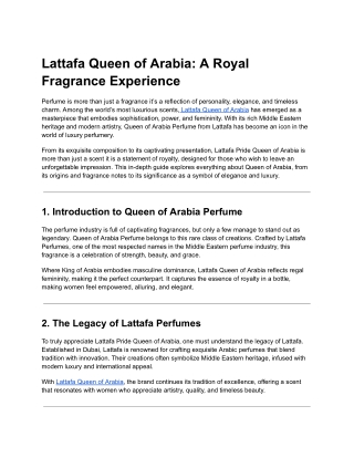 Lattafa Queen of Arabia_ A Royal Fragrance Experience
