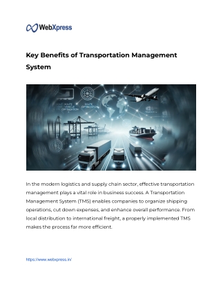 Key Benefits of Transportation Management System