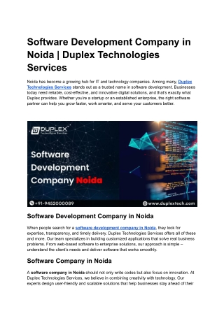 Software Development Company in Noida _ Duplex Technologies Services (2)