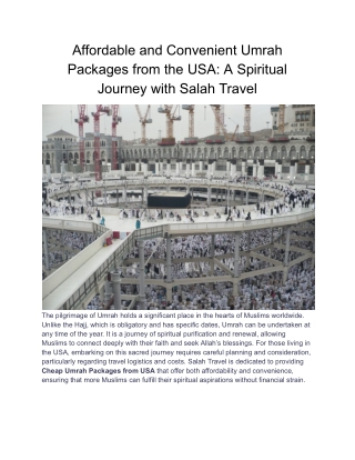 Affordable and Convenient Umrah Packages from the USA_ A Spiritual Journey with Salah Travel