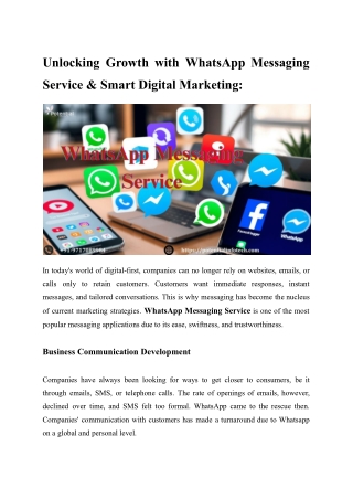 Unlocking Growth with WhatsApp Messaging Service & Smart Digital Marketing_