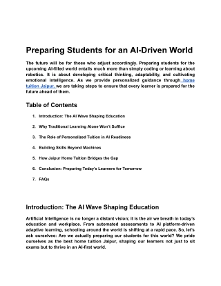 Preparing Students for an AI-Driven World