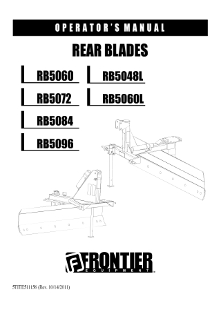 John Deere RB5096 Rear Blades Operator’s Manual Instant Download (Publication No.5TITE511156)