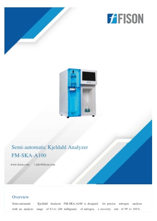 Semi Automatic Kjeldahl Analyzer FM-SKA-A100