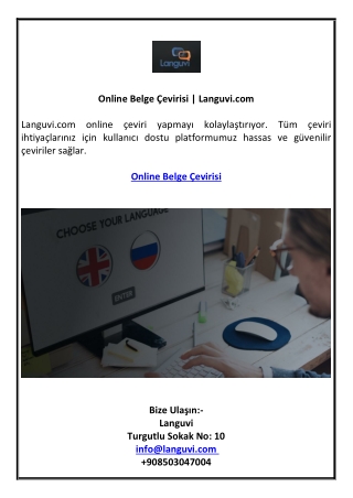 Online Belge Çevirisi | Languvi.com