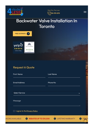 Backwater Valve Installation Cost Toronto