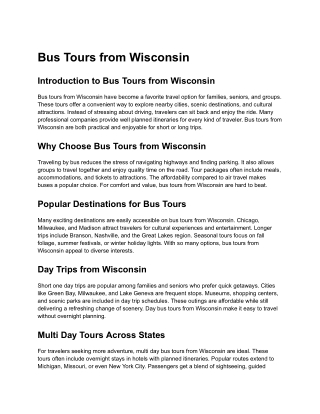 Bus Tours from Wisconsin