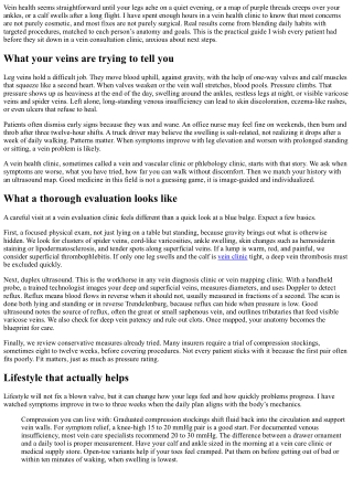 Vein Healing Clinic: Lifestyle and Medical Approaches