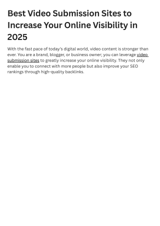 Best Video Submission Sites to Increase Your Online Visibility in 2025 (3)