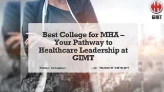 Best College for MHA – Your Pathway to Healthcare Leadership at GIMT