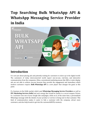Top Searching Bulk WhatsApp API & WhatsApp Messaging Service Provider in India