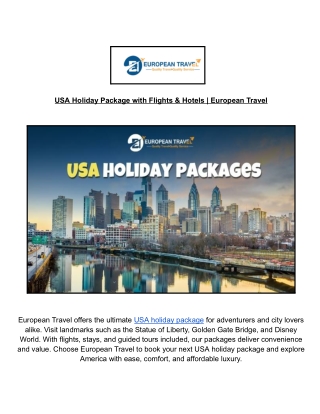 USA Holiday Package Deals _ European Travel