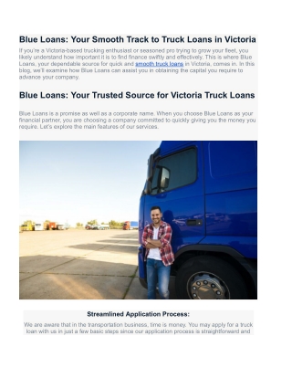 Truck Loan in Sydney