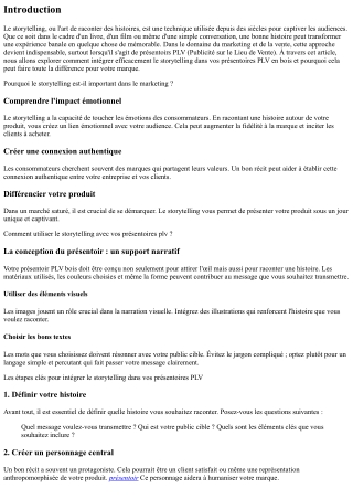 Comment utiliser le storytelling avec vos présentoires plv.
