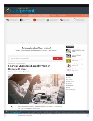 Financial Challenges Faced by Women During a Divorce