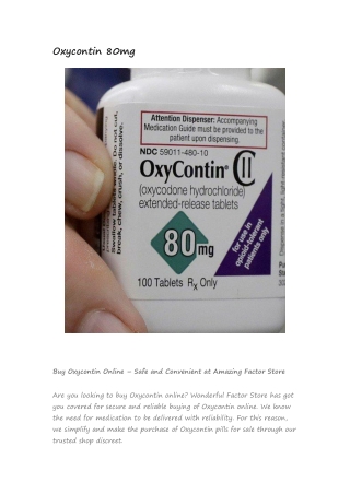 Oxycontin 80mg
