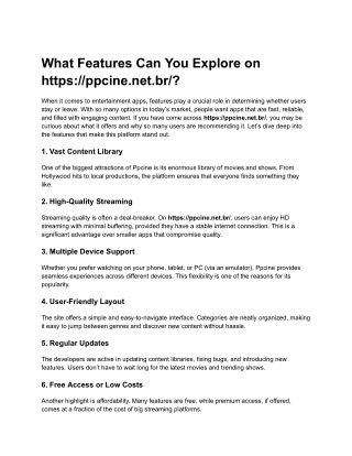 What Features Can You Explore on https___ppcine