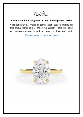 Canada Online Engagement Rings | Bellisajewellery.com