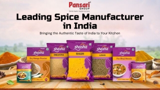 Pansari Leading Spice Manufacturer in India