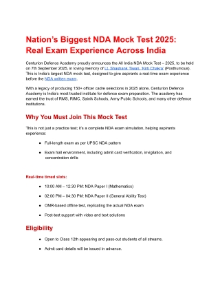 Nation’s Biggest NDA Mock Test 2025_ Real Exam Experience Across India