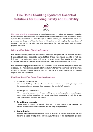 High-Quality Fire Rated Cladding Systems for Safe & Durable Construction