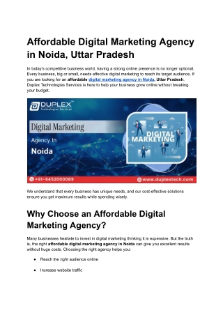 Affordable Digital Marketing Agency in Noida, Uttar Pradesh
