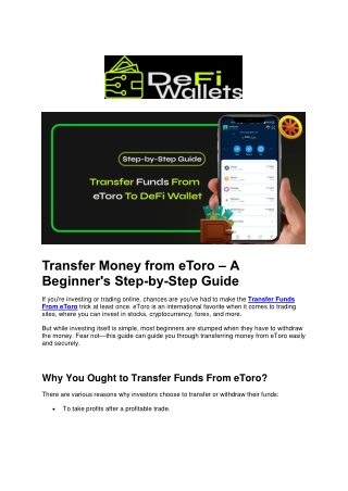 Transfer Money from eToro