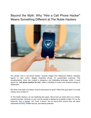 Beyond the Myth_ Why _Hire a Cell Phone Hacker_ Means Something Different at The Noble Hackers