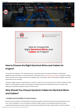 How to Choose the Right Electrical Wires and Cables for Your Project
