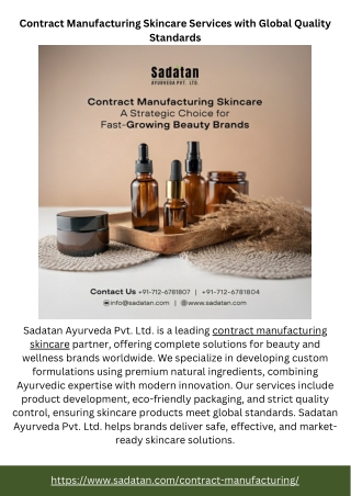 Contract Manufacturing Skincare Services with Global Quality Standards