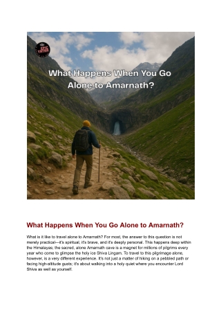 What Happens When You Go Alone to Amarnath?