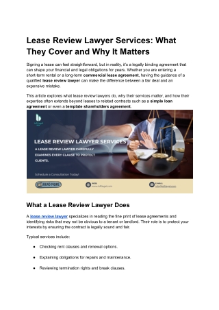 Lease Review Lawyer Services_ What They Cover and Why It Matters