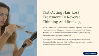 Fast-Acting Hair Loss Treatment To Reverse Thinning And Breakage