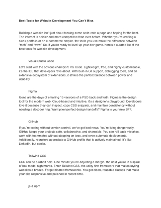 Best Tools for Website Development You Can’t Miss