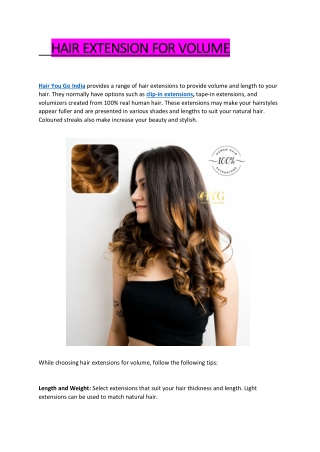 HAIR EXTENSION FOR VOLUME