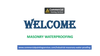 Welcome To Commercial Masonary Water Proofing