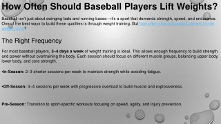 How Often Should Baseball Players Lift Weights