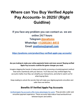 Top 8 Places to Buy Verified Apple Pay Accounts Online!