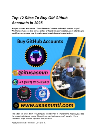 Top 12 Sites To Buy Old Github Accounts In 2025