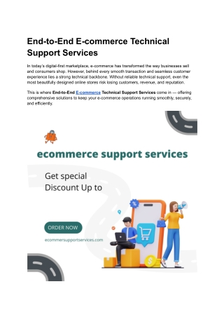 Complete E-commerce Support Services for Online Stores