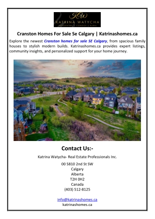 Cranston Homes For Sale Se Calgary | Katrinashomes.ca