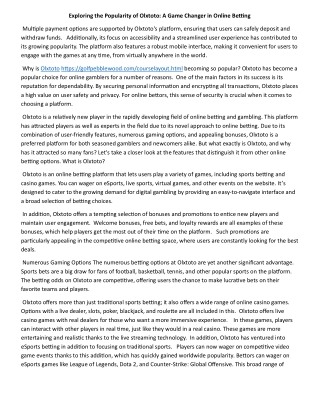 Popularity of Olxtoto: A Game Changer in Online Betting