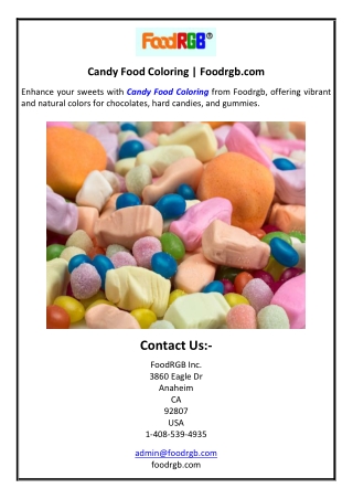 Candy Food Coloring | Foodrgb.com