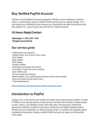 Buy Verified PayPal Account _ Instant & Secure Access