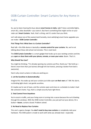 OOB Curtain Controller Smart Curtains for Any Home in India