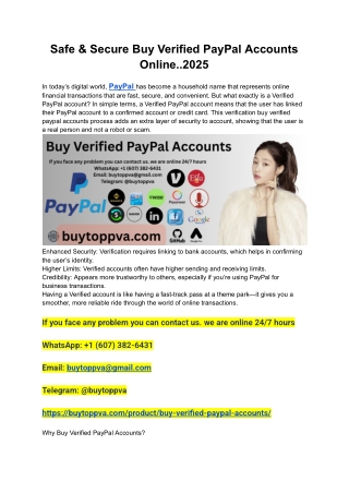 Safe & Secure Buy Verified PayPal Accounts Online