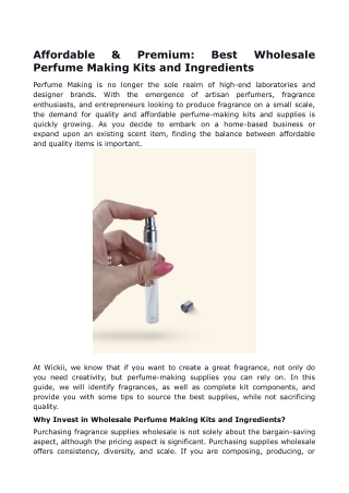 Affordable & Premium_ Best Wholesale Perfume Making Kits and Ingredients